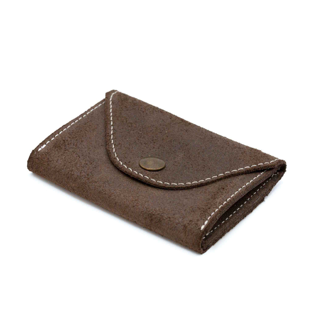 Cards & Coins | Brushed brown leather card holder / wallet