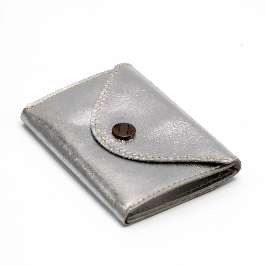 Cards & Coins | Silver leather card case