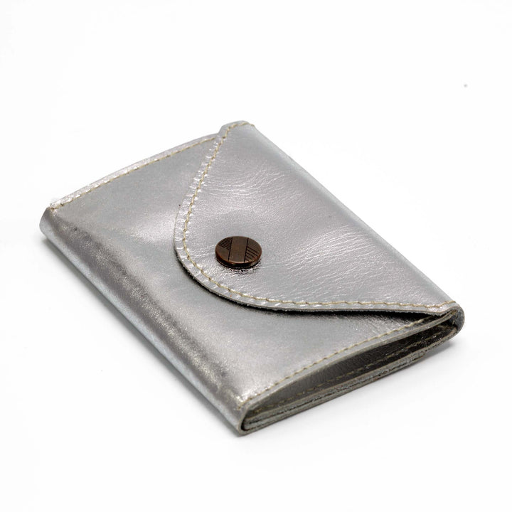 Cards & Coins | Silver leather card case