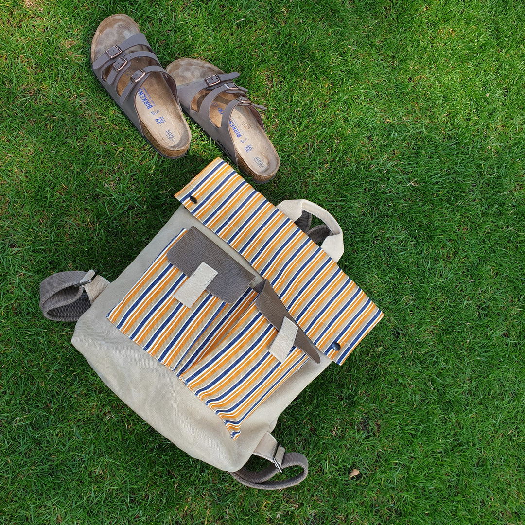 Striped |Canvas Laptop-Rucksack