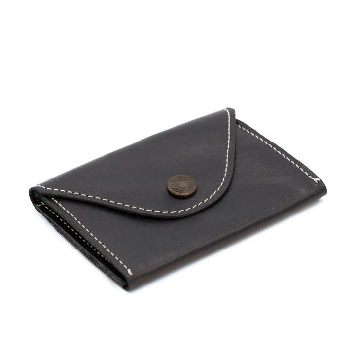Cards & Coins | Smooth black leather card holder