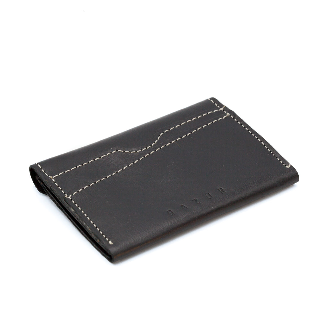 Cards & Coins | Smooth black leather card holder