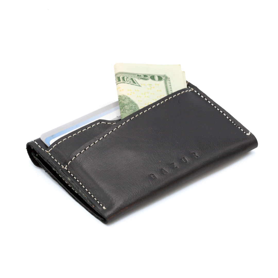 Cards & Coins | Smooth black leather card holder