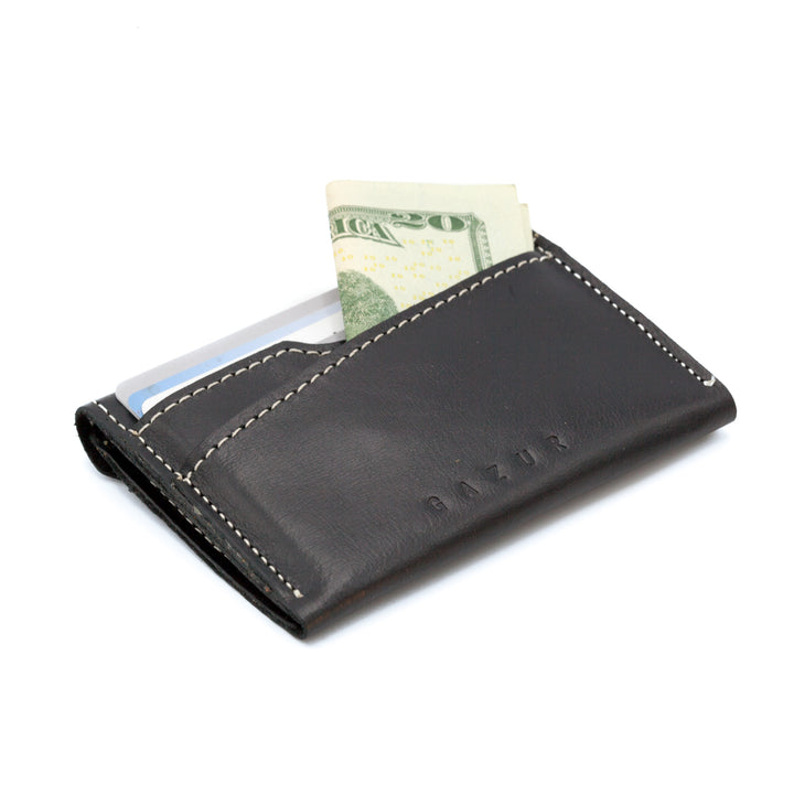 Cards & Coins | Smooth black leather card holder