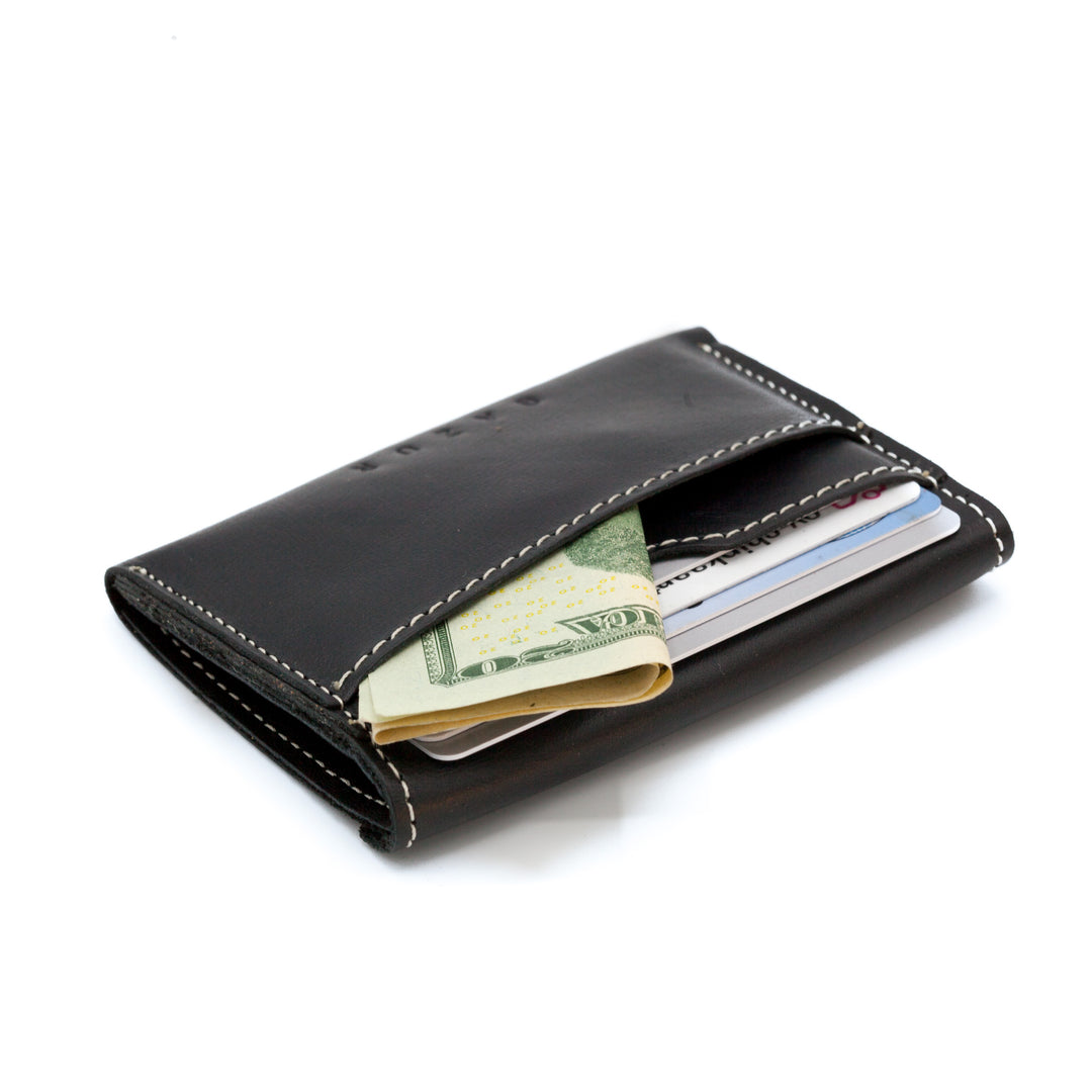 Cards & Coins | Smooth black leather card holder
