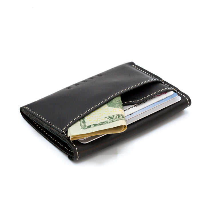 Cards & Coins | Smooth black leather card holder