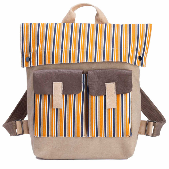 Striped |Canvas Laptop-Rucksack