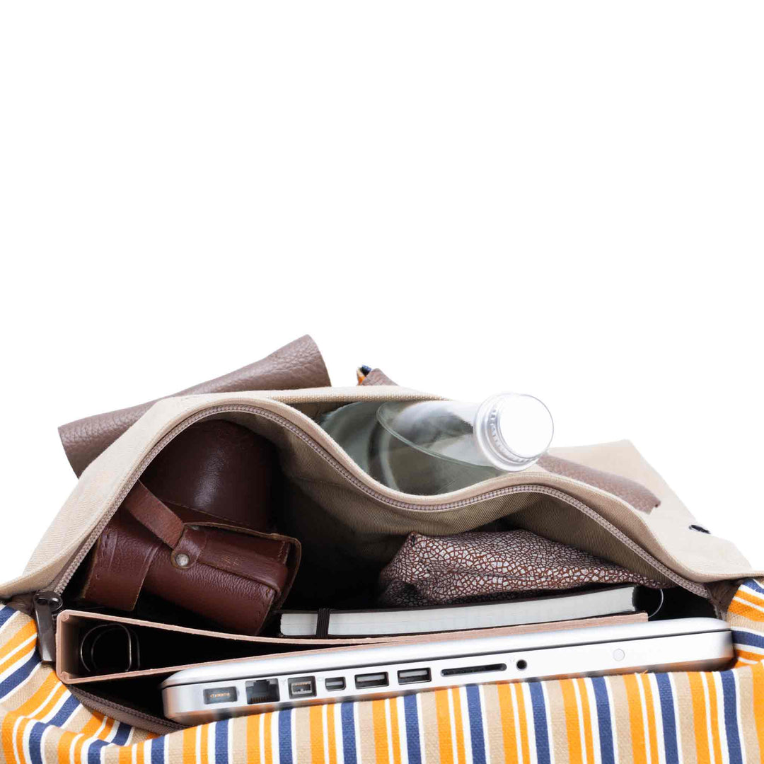 Striped |Canvas Laptop-Rucksack