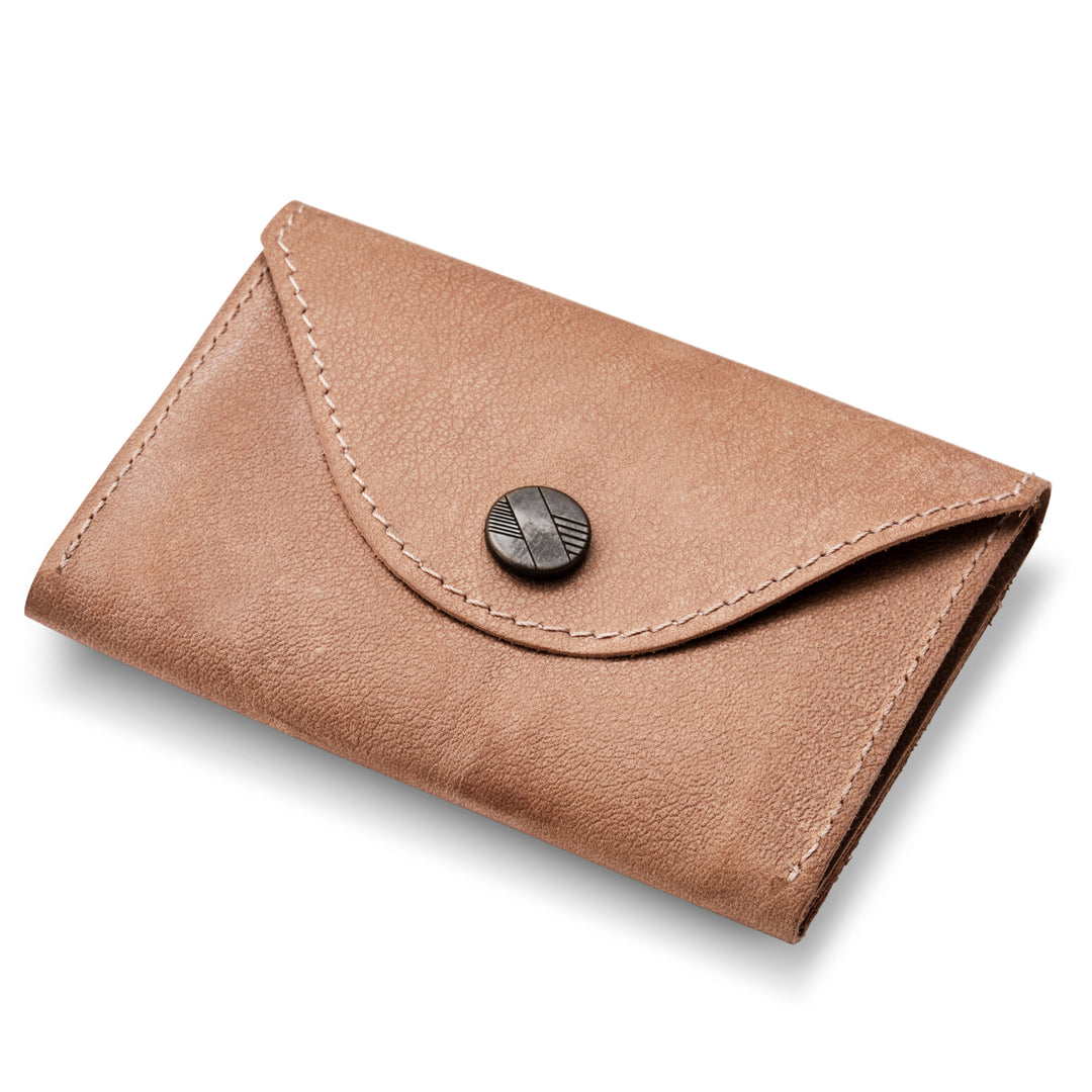Cards & Coins | Brushed brown leather card holder / wallet