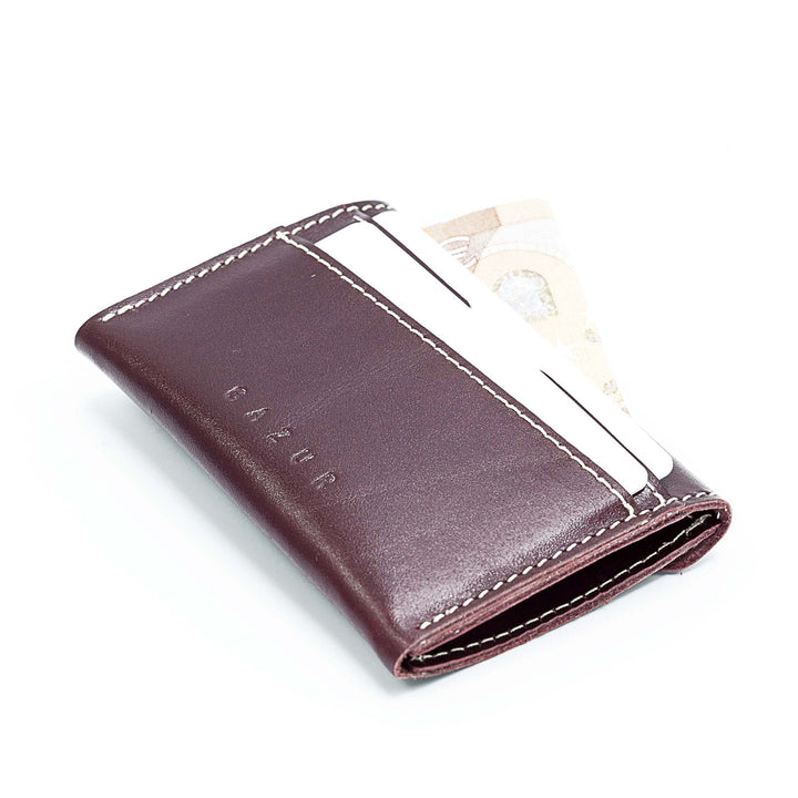Cards & Coins | Burgundy leather card case / wallet