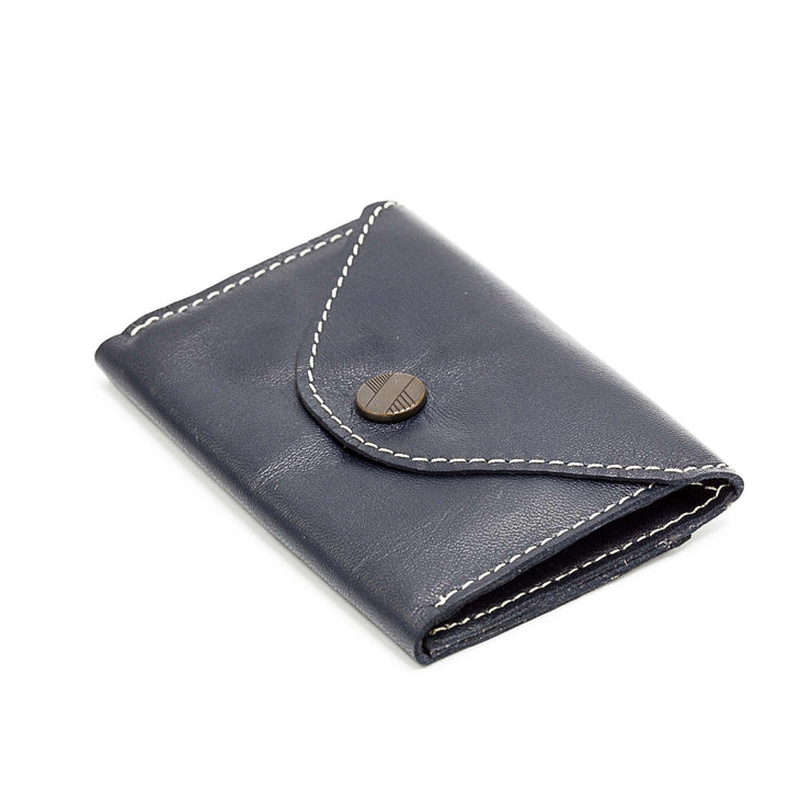 Cards & Coins | Smooth black leather card holder